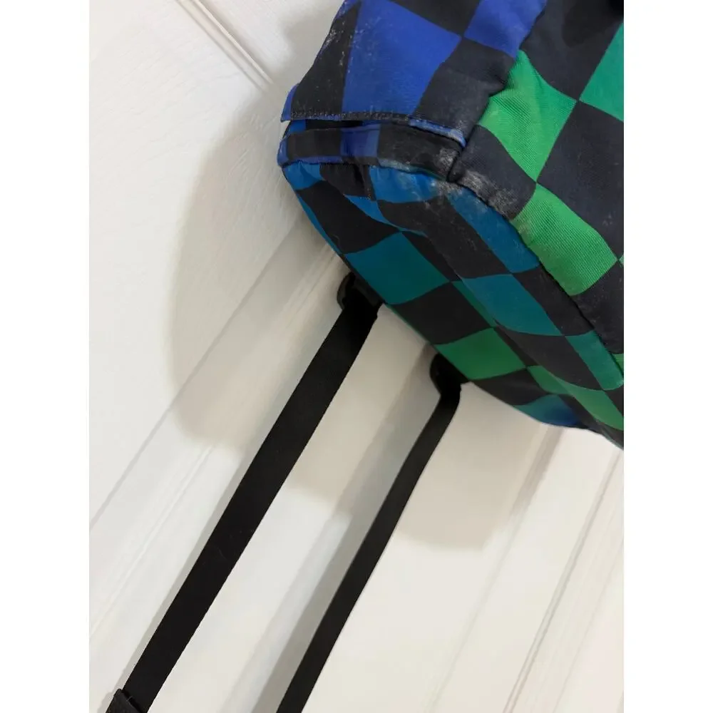 State Bags - Kane Double Pocket Backpack - Blue Checkerboard